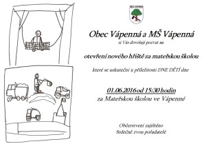 Plakát - hřiště za MŠ